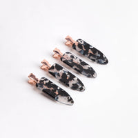 creaseless clips 4pc set - black terrazzo