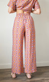 tuscan blue elastic waist pants