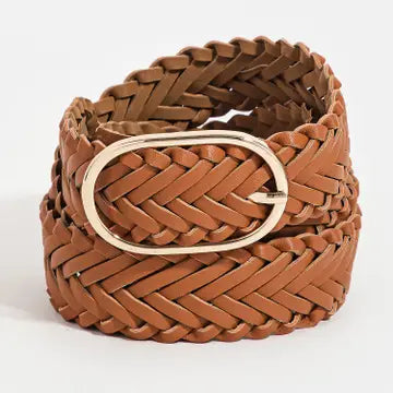 braided oval buckle belt