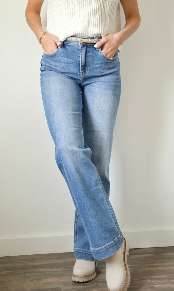 high rise straight jeans