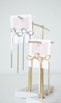 long bow earrings