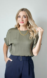 dolman plisse sleeve blouse