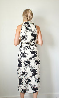 jacquard print sleeveless dress