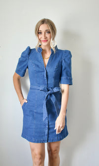 jamie puff sleeve denim dress