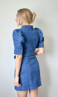 jamie puff sleeve denim dress