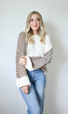 brown colorblock sweater