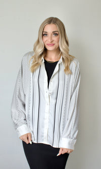 striped asymmetrical button down