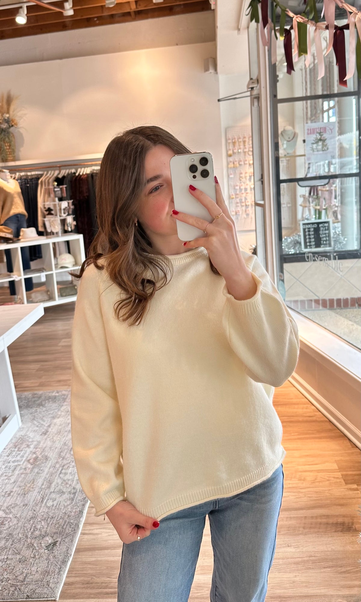 off white knit sweater