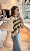 olive ribbed knit sweater top