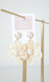 raffia flower earrings