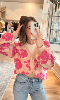 rose floral cardigan