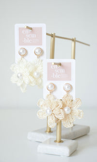 raffia flower earrings