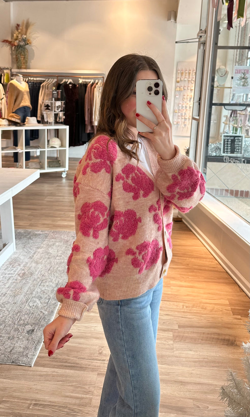 rose floral cardigan