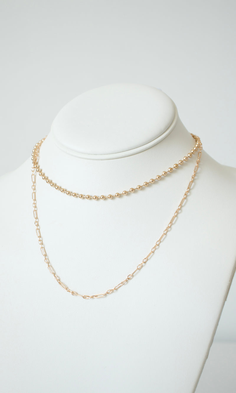 delicate ball and link necklace set