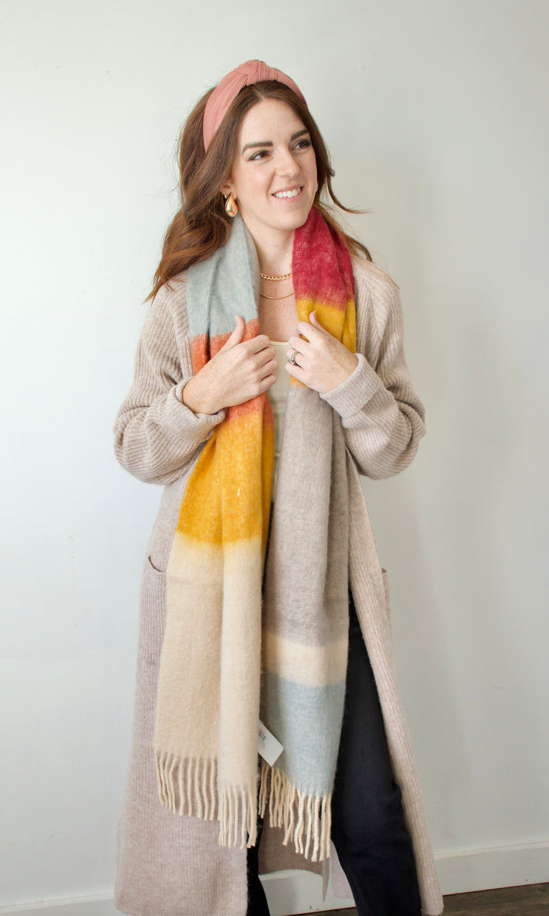 color block super soft scarf