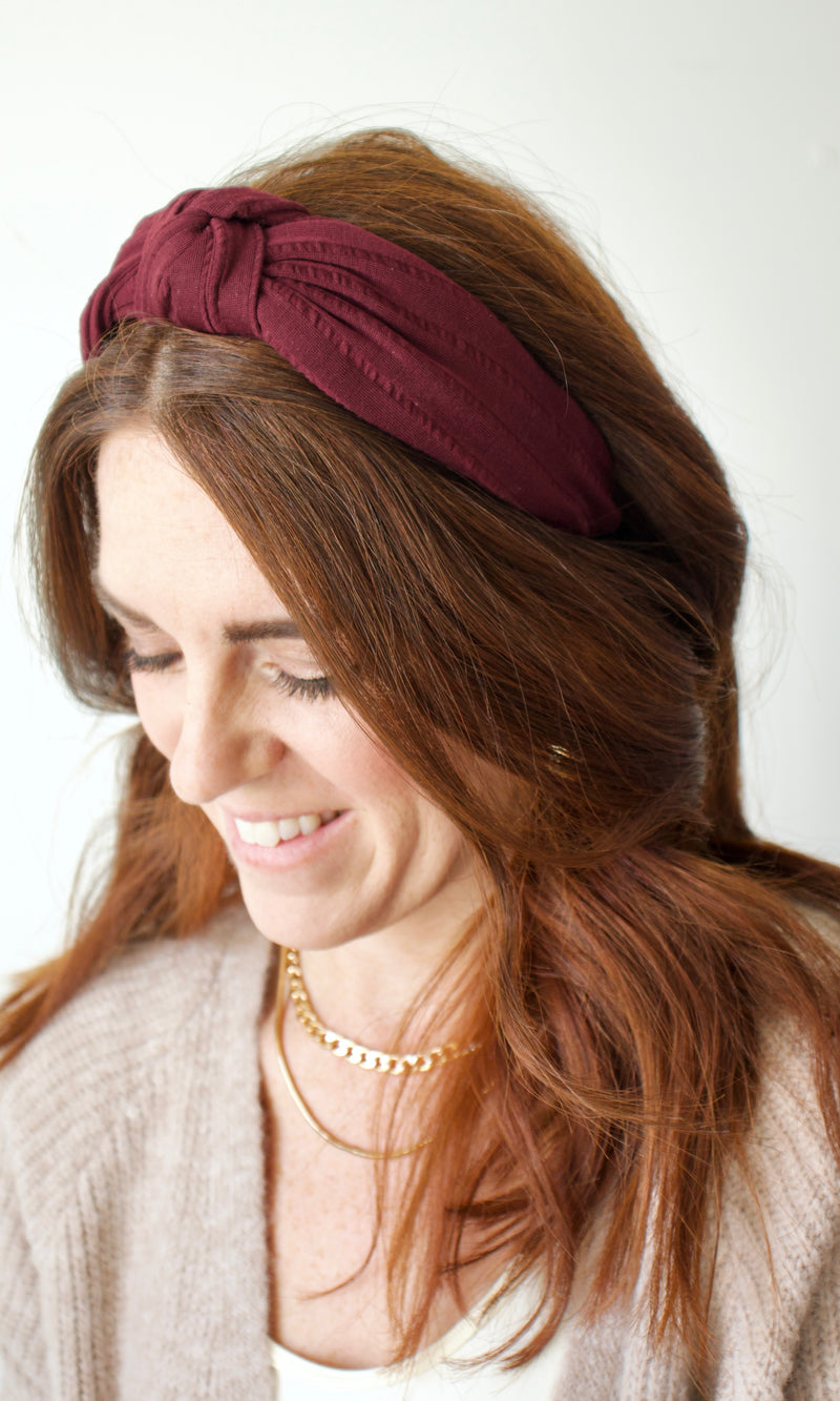 wide stripe topknot headband