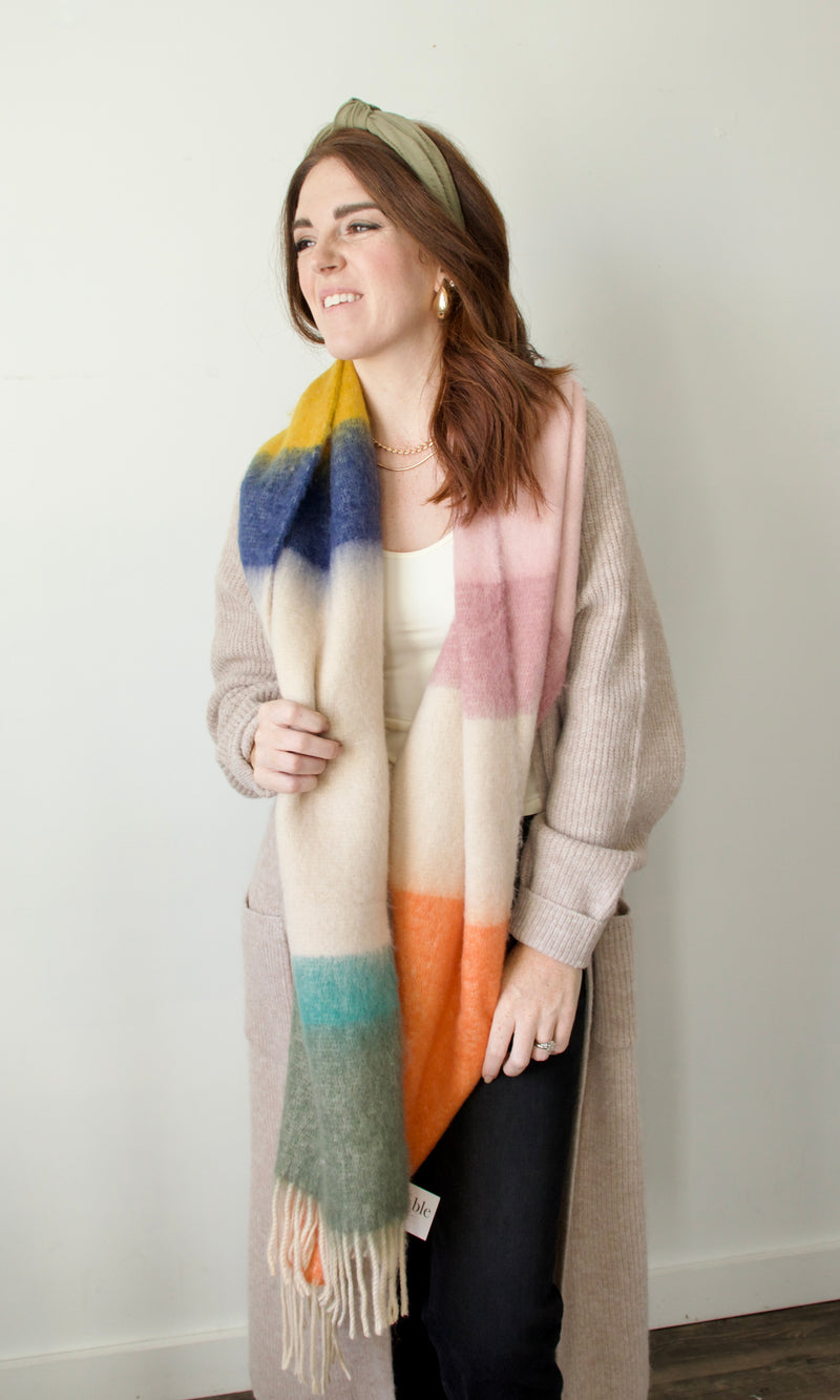 color block super soft scarf