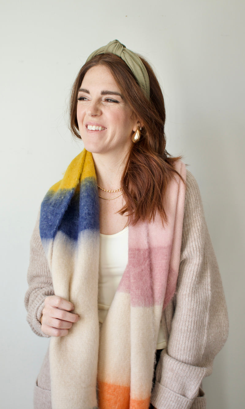 color block super soft scarf