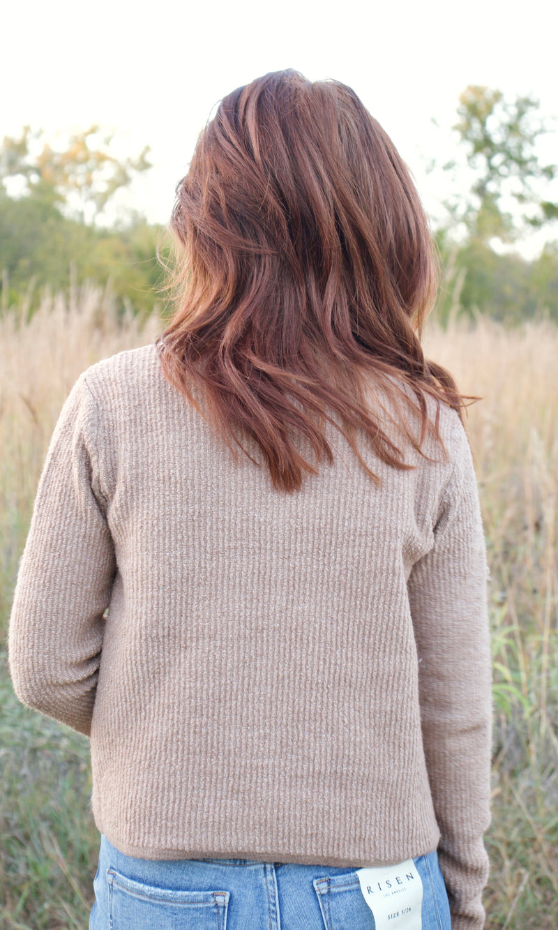 gold button knit cardigan