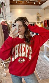 chiefs large font sweatshirt