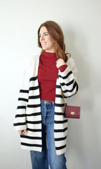 striped cardigan