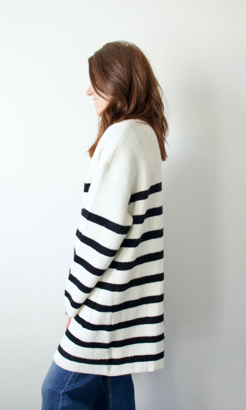 striped cardigan