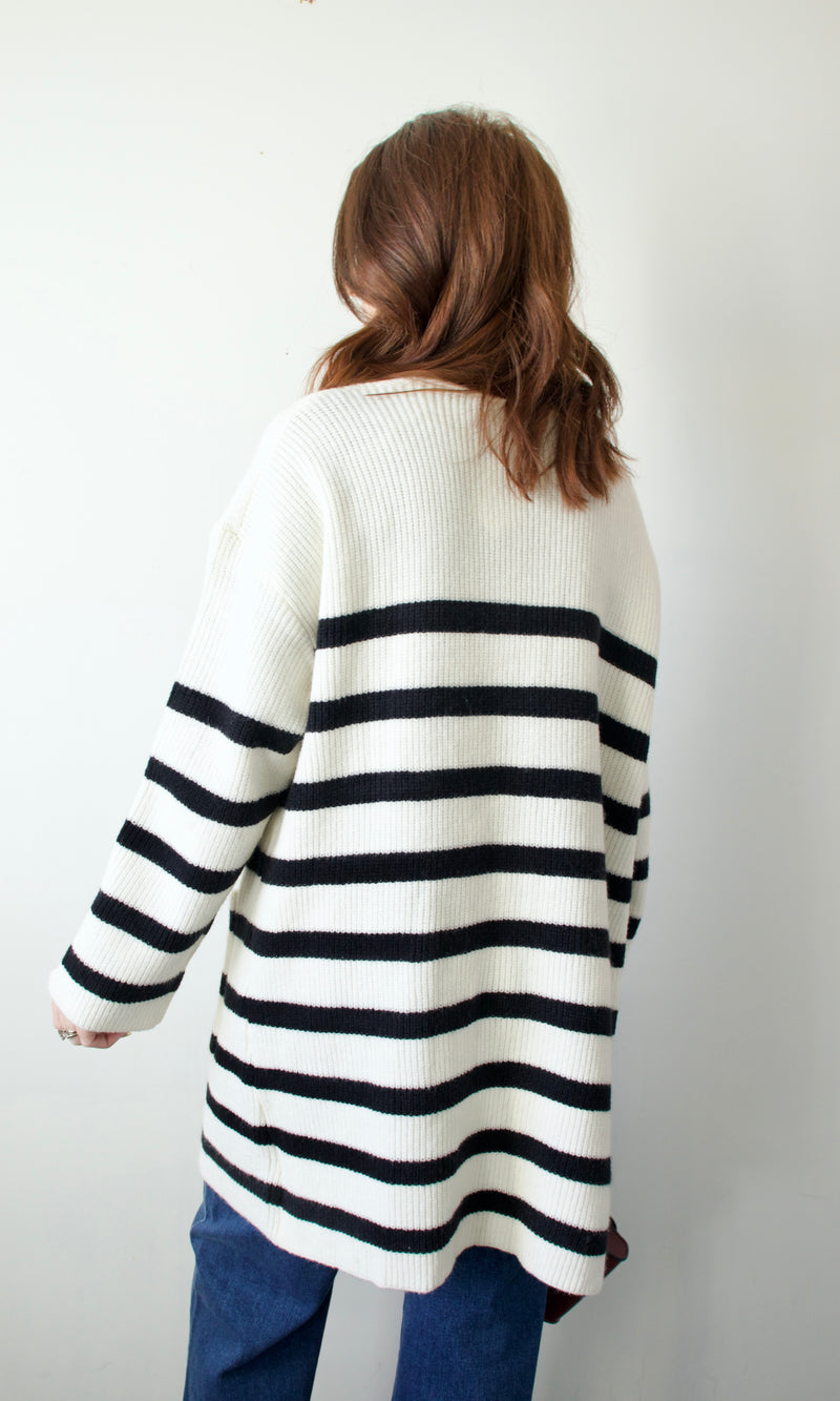 striped cardigan