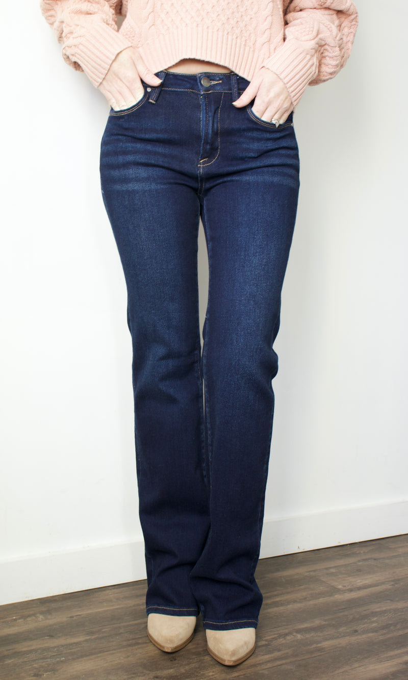 dark high rise straight jean