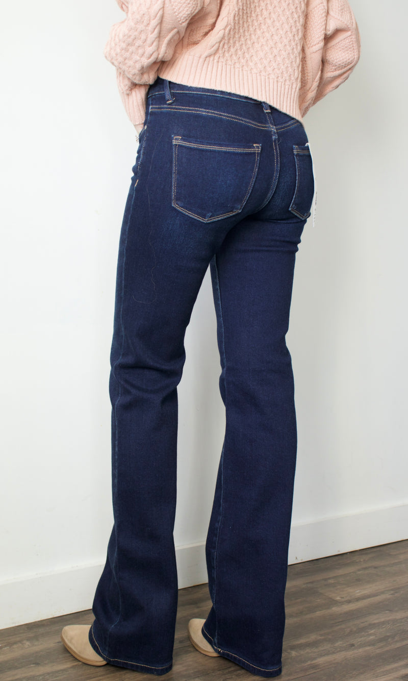 dark high rise straight jean