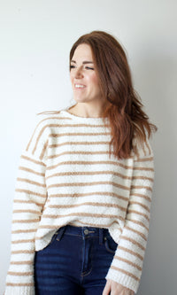 striped knit sweater