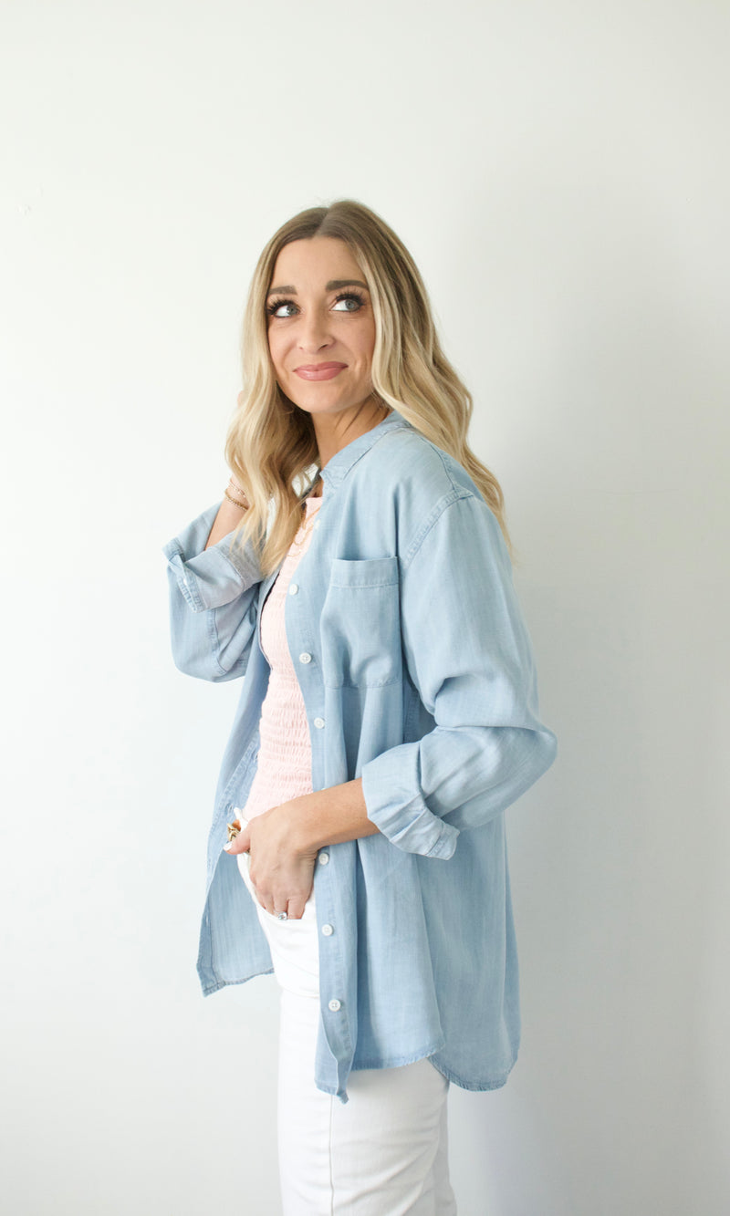 Sky Chambray Button-Down