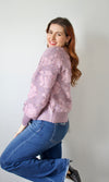 dusty lavender floral cardigan