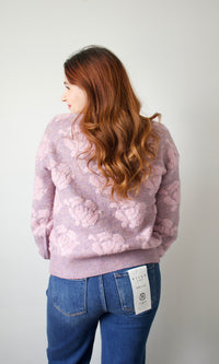 dusty lavender floral cardigan