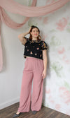 mauve wide leg tailored pants