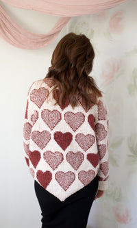 relaxed fit heart sweater