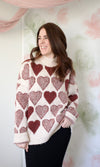 relaxed fit heart sweater