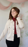 antique white fringed suede shirt jacket