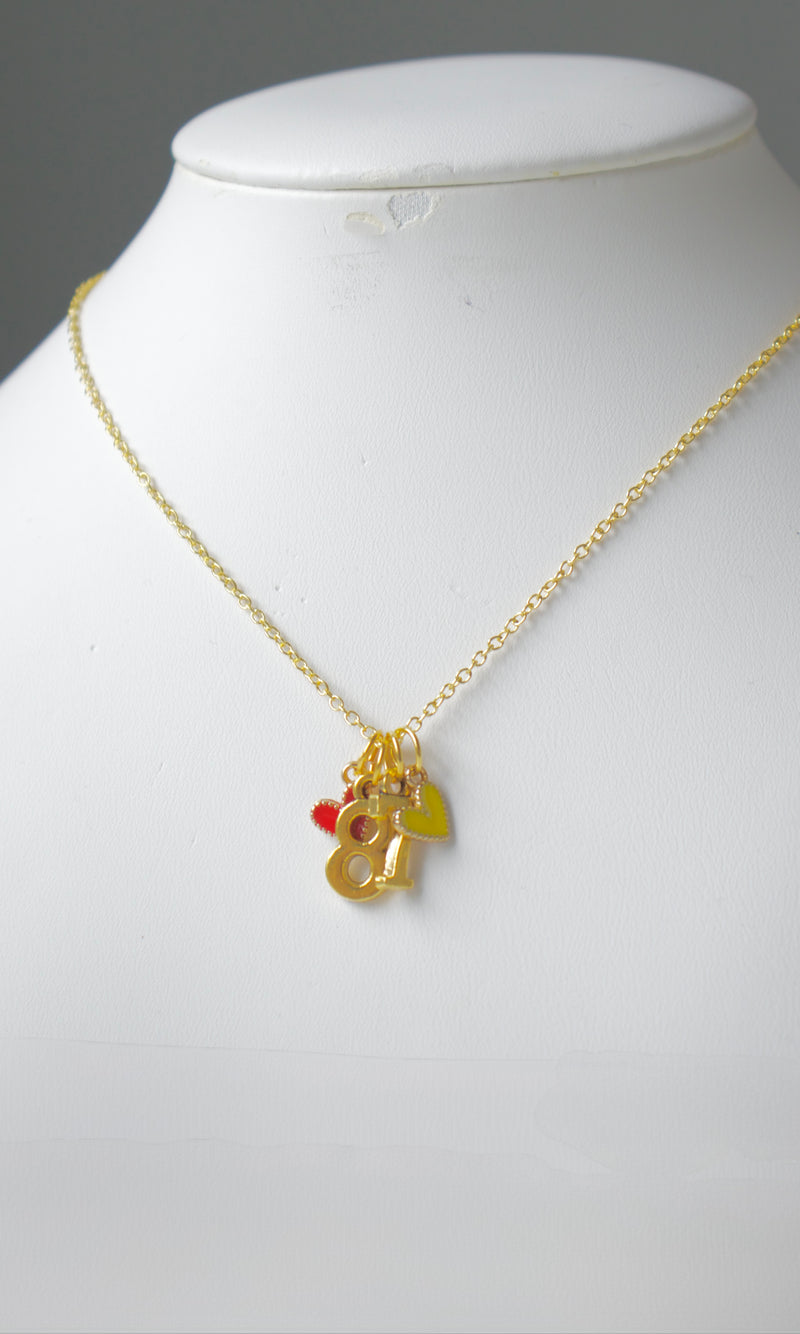 gold 87 kelce charm necklace