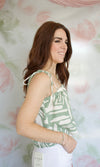 sage & cream abstract cami