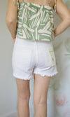 Risen Jeans white high rise fray hem shorts