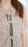 Floral Cotton Peplum Tie Top