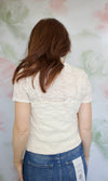 ivory floral mesh top