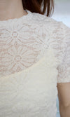 ivory floral mesh top