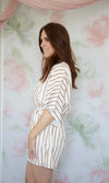 caramel stripe kimono sleeve romper
