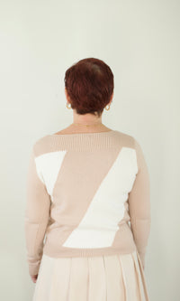 Taupe Horizontal Stripe Sweater