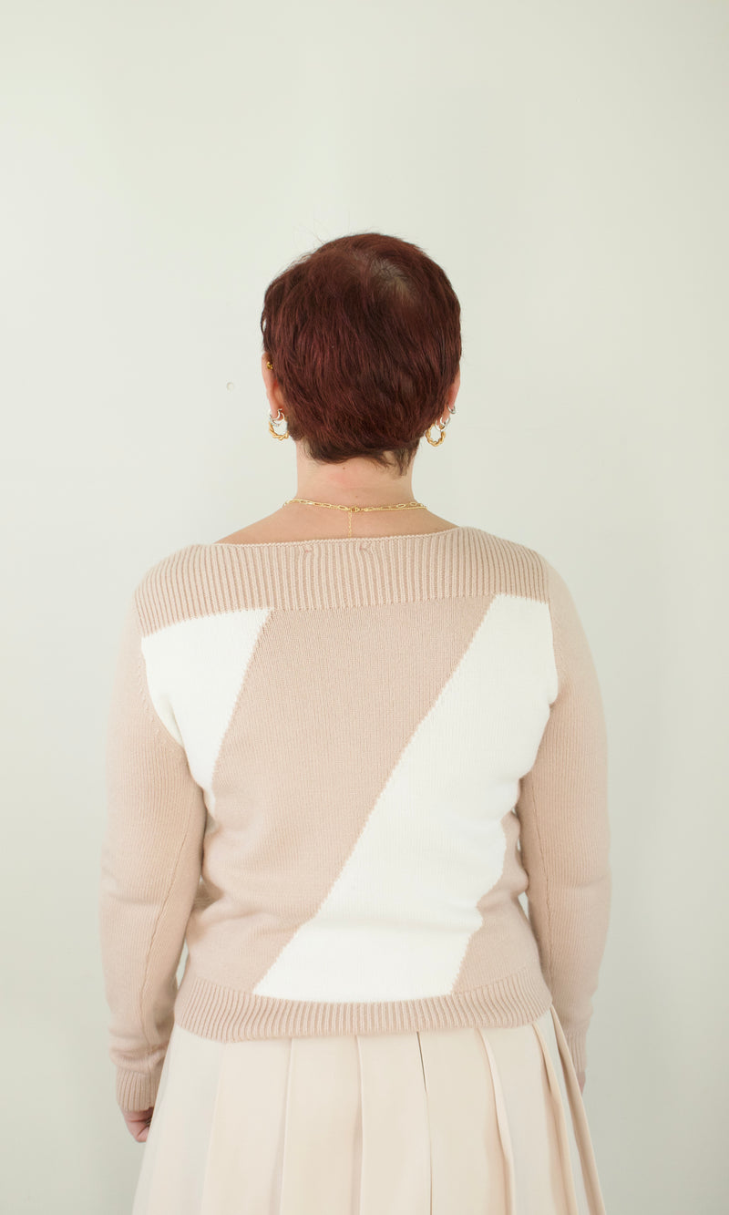 Taupe Horizontal Stripe Sweater