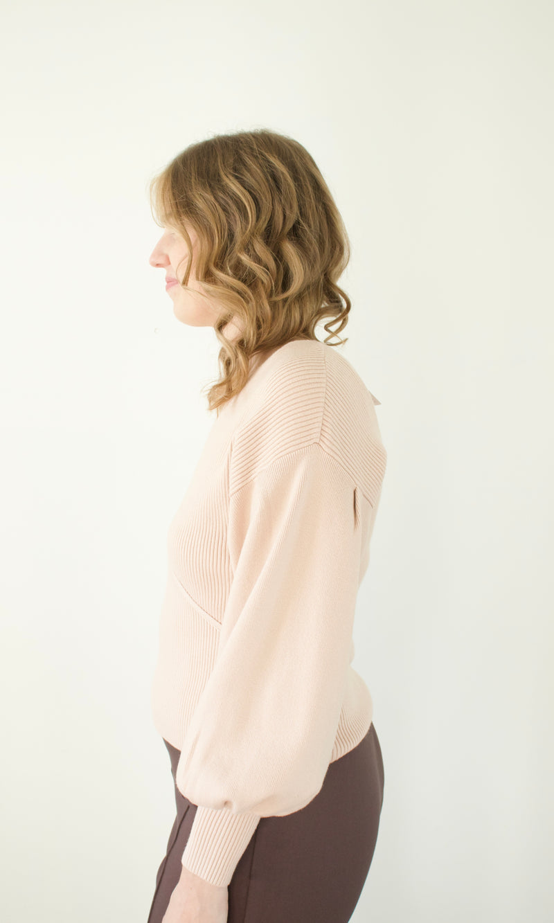 Taupe Crossover Sweater