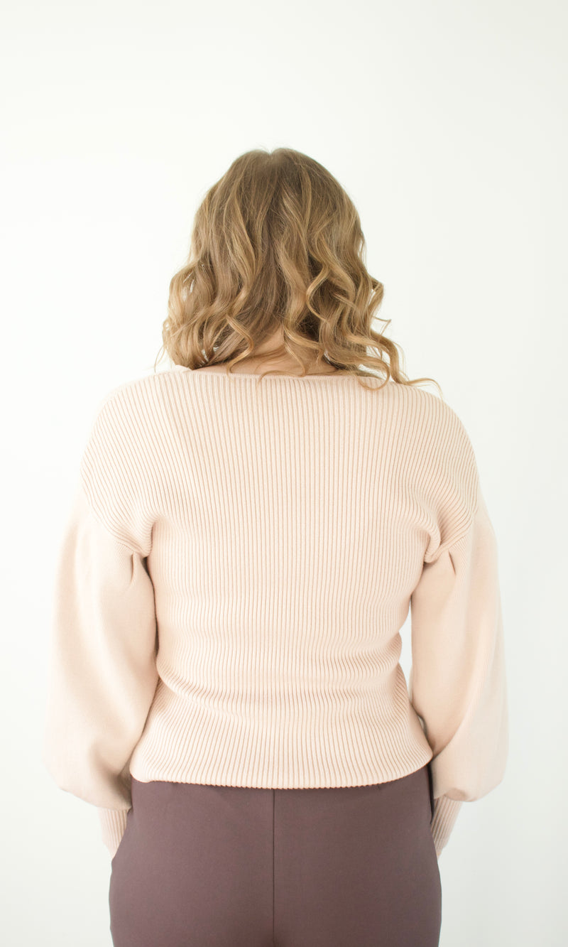 Taupe Crossover Sweater