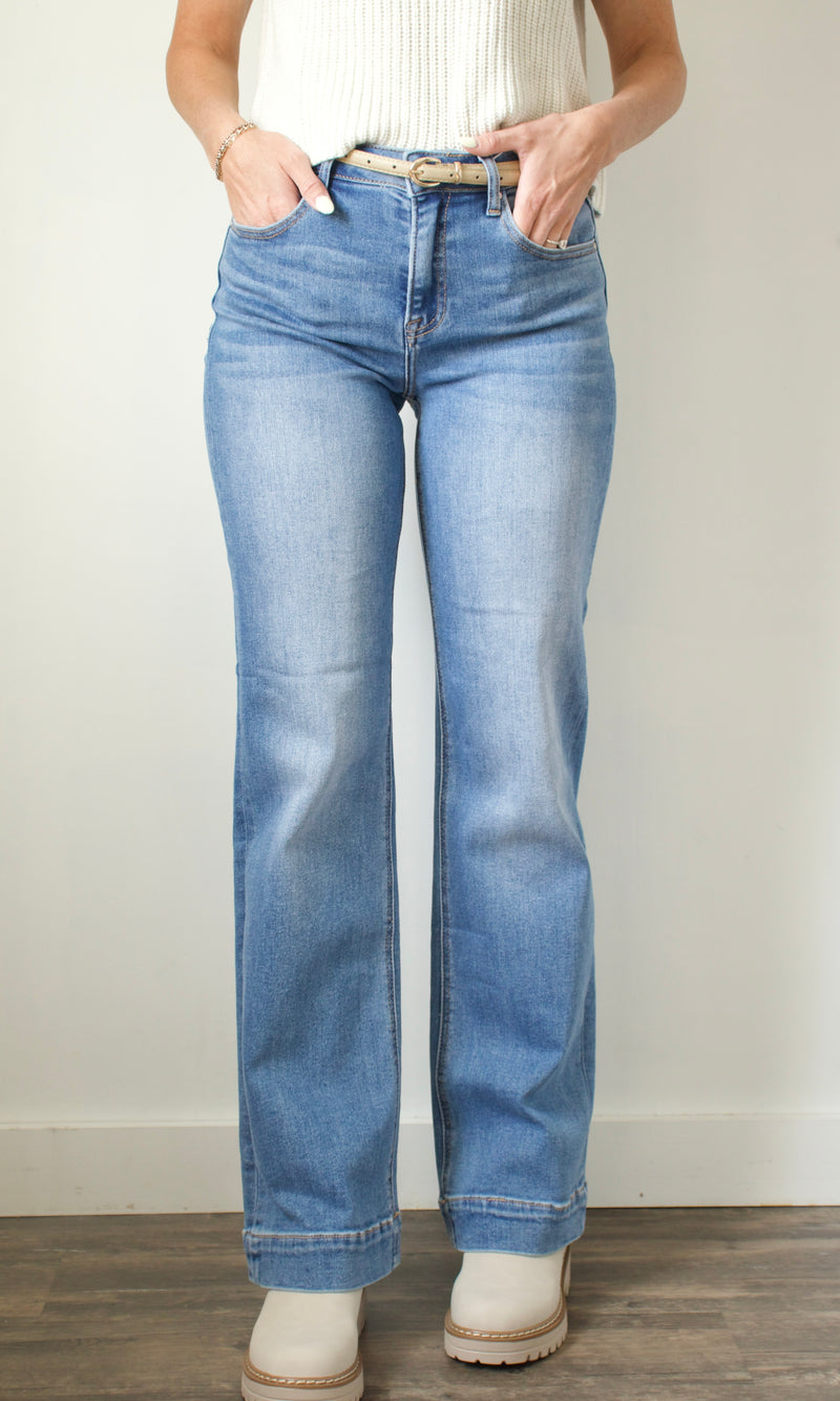 high rise straight jeans