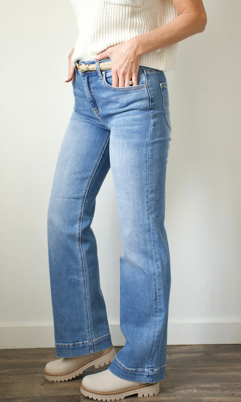 high rise straight jeans